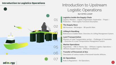 Introduction to Upstream Logistic Operations