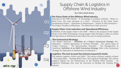 Value Chain, Supply Chain and Logistics in the Offshore Wind Industry